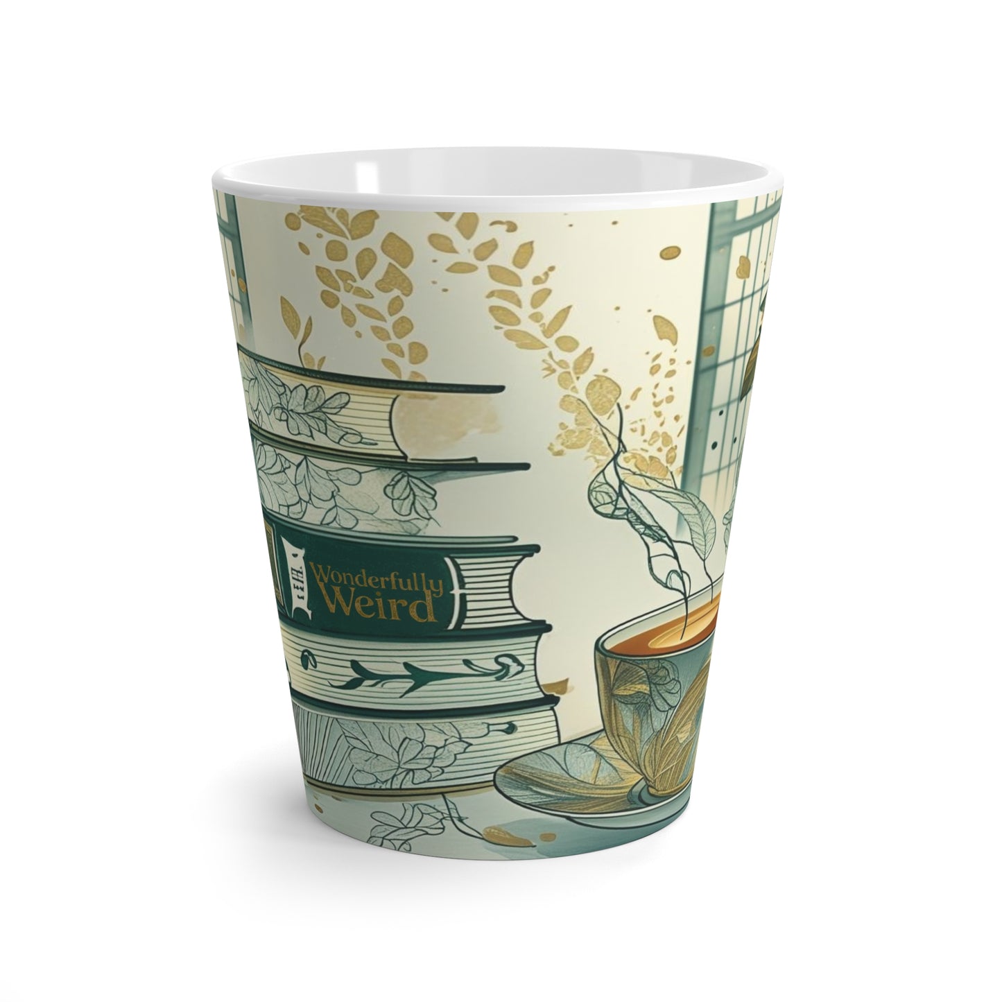 Whimsical Latte Mug: Perfect Gift for Book Lovers, Cozy Drinks, Home Decor, Unique Gifts for Readers, Wonderful Weird Design