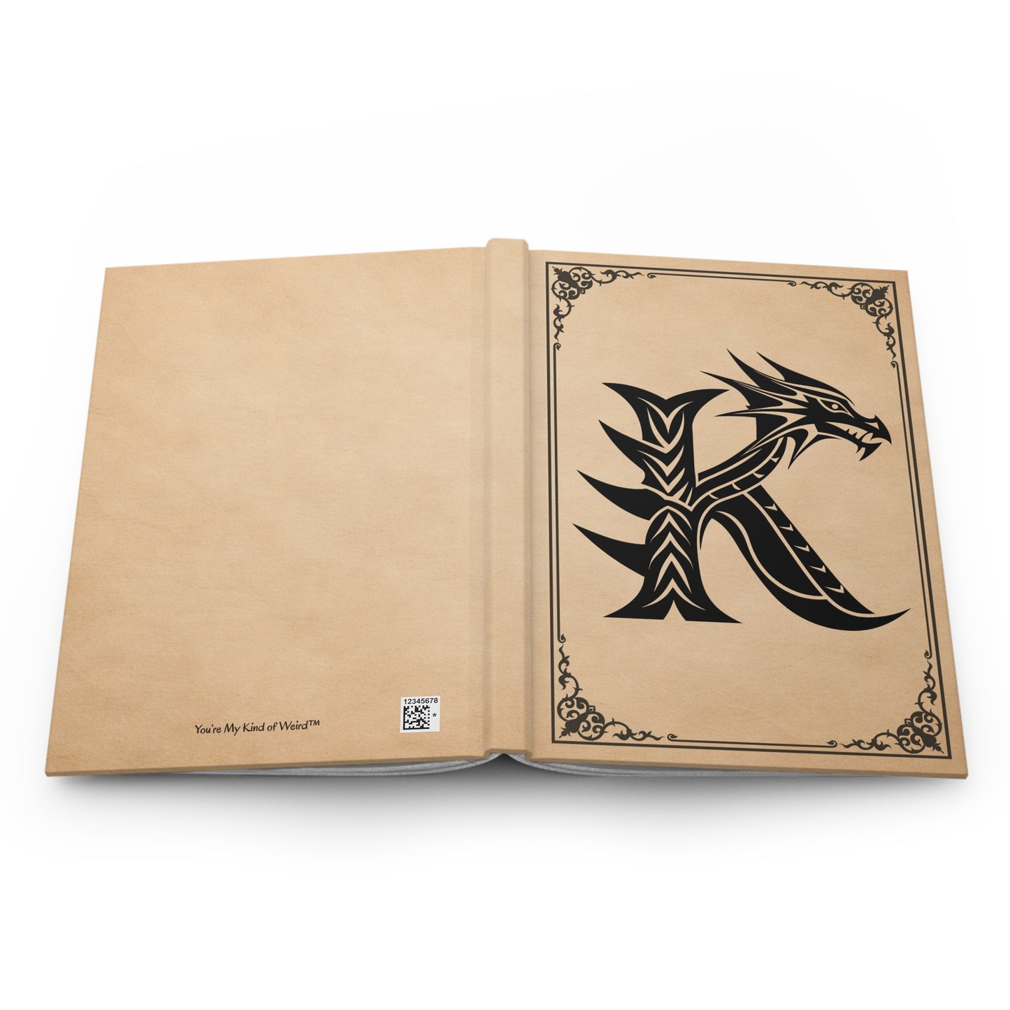 Fantasy Dragon Monogram Hardcover Journal | DnD Quest Log Lined Diary - You're My Kind of Weird