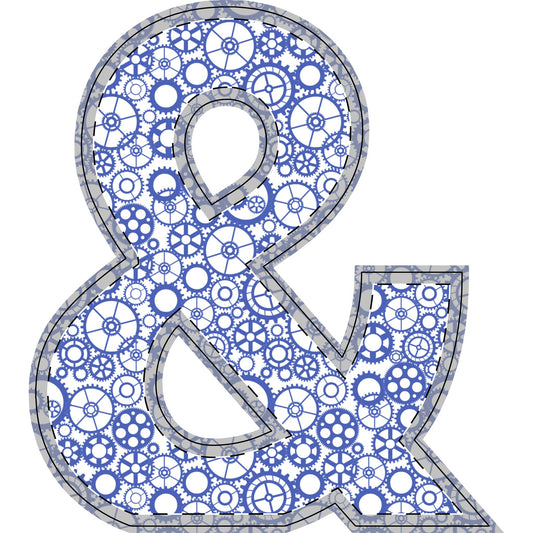 Freestanding Blue Gear Wooden Letters & Shapes - You're My Kind of Weird