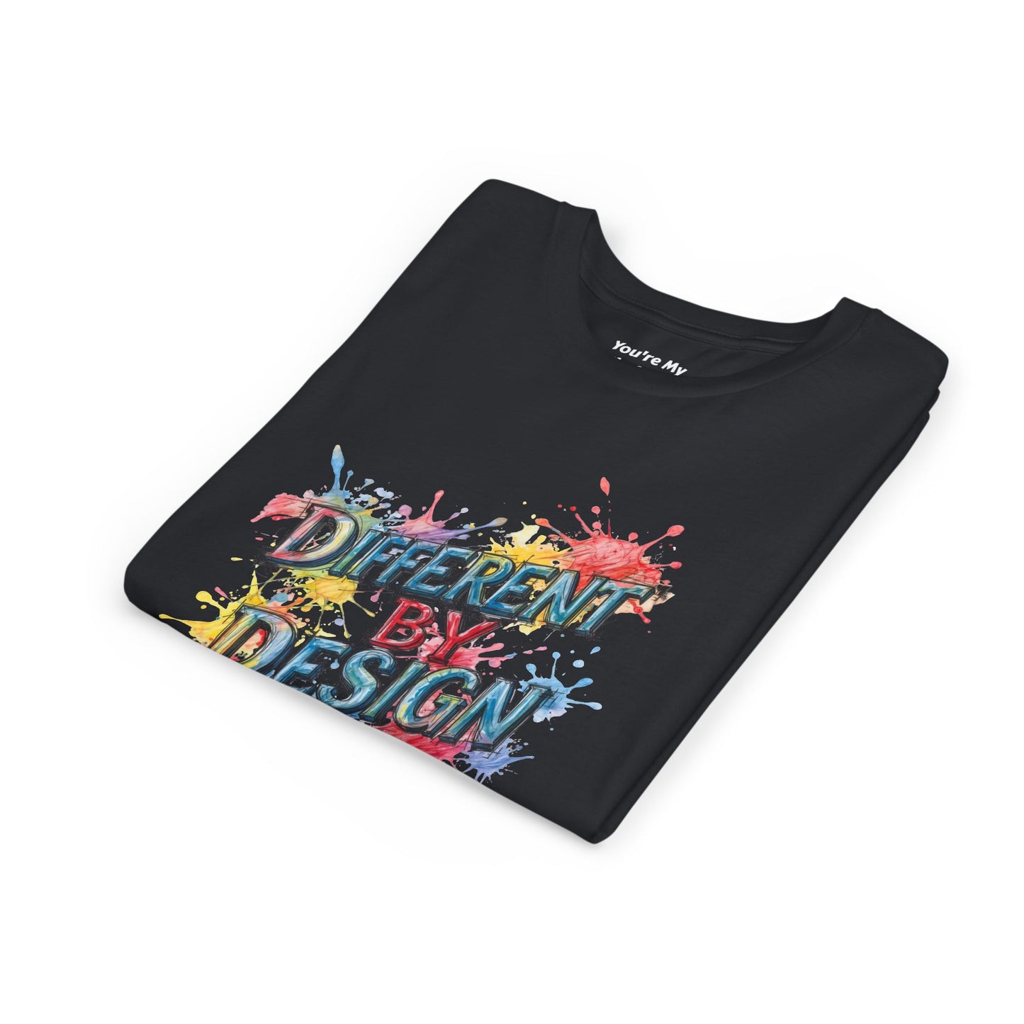 Different by Design Youth Tee - Colorful Graphic Shirt for Kids, Unique Style, Birthday Gift, Fun School Wear, Creative Expression
