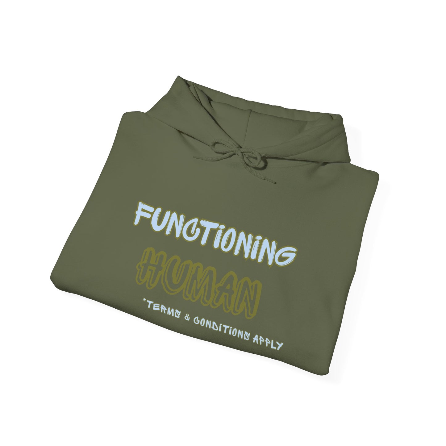"Functioning Human" Unisex College Hoodie, Funny Sweatshirt, Campus Apparel, Perfect Gift for Students, College Life, Cozy Hoodie