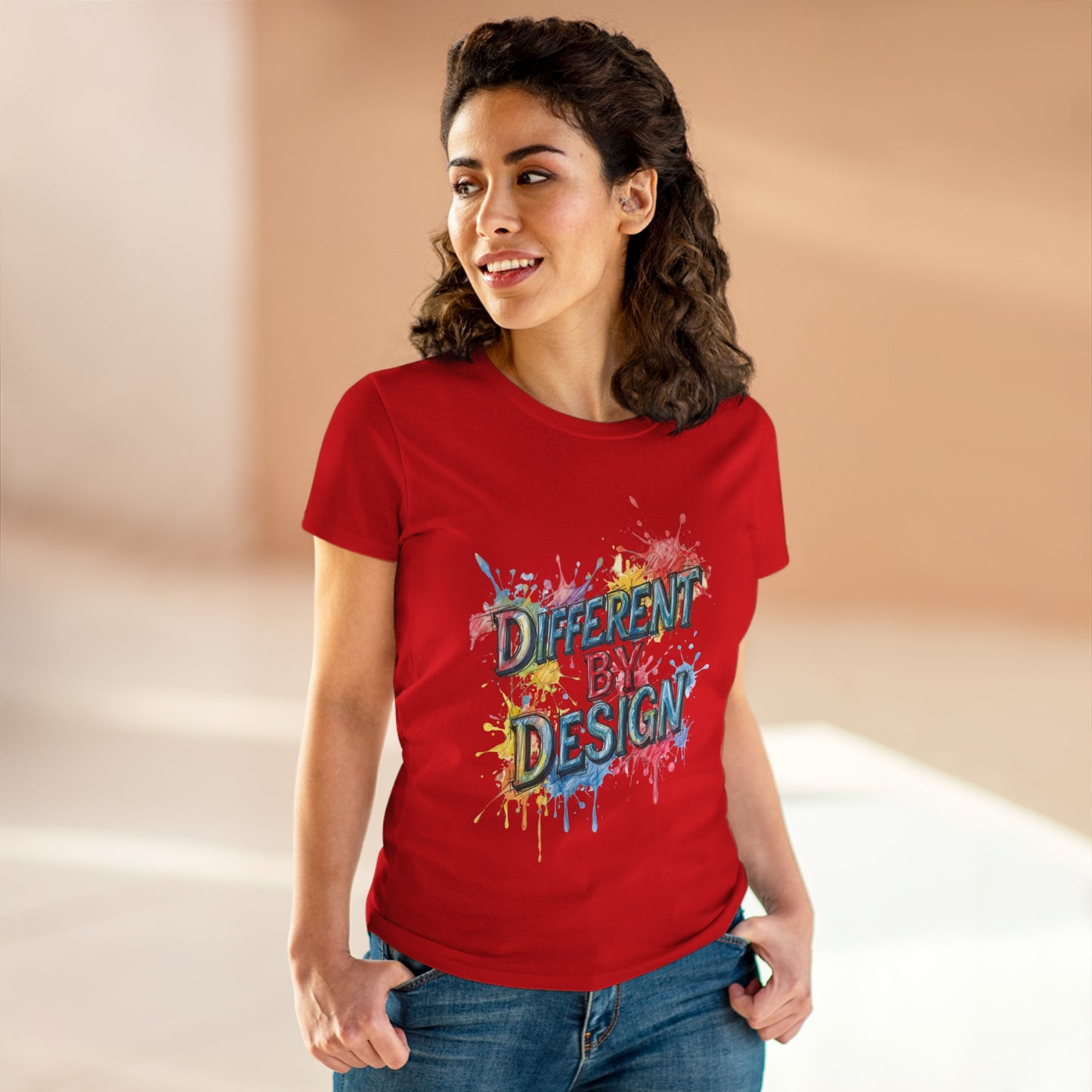 Differently Designed Women's Cotton Tee, Casual T-Shirt for Creative Souls, Statement Tee, Gift for Art Lovers, Unique Style Top