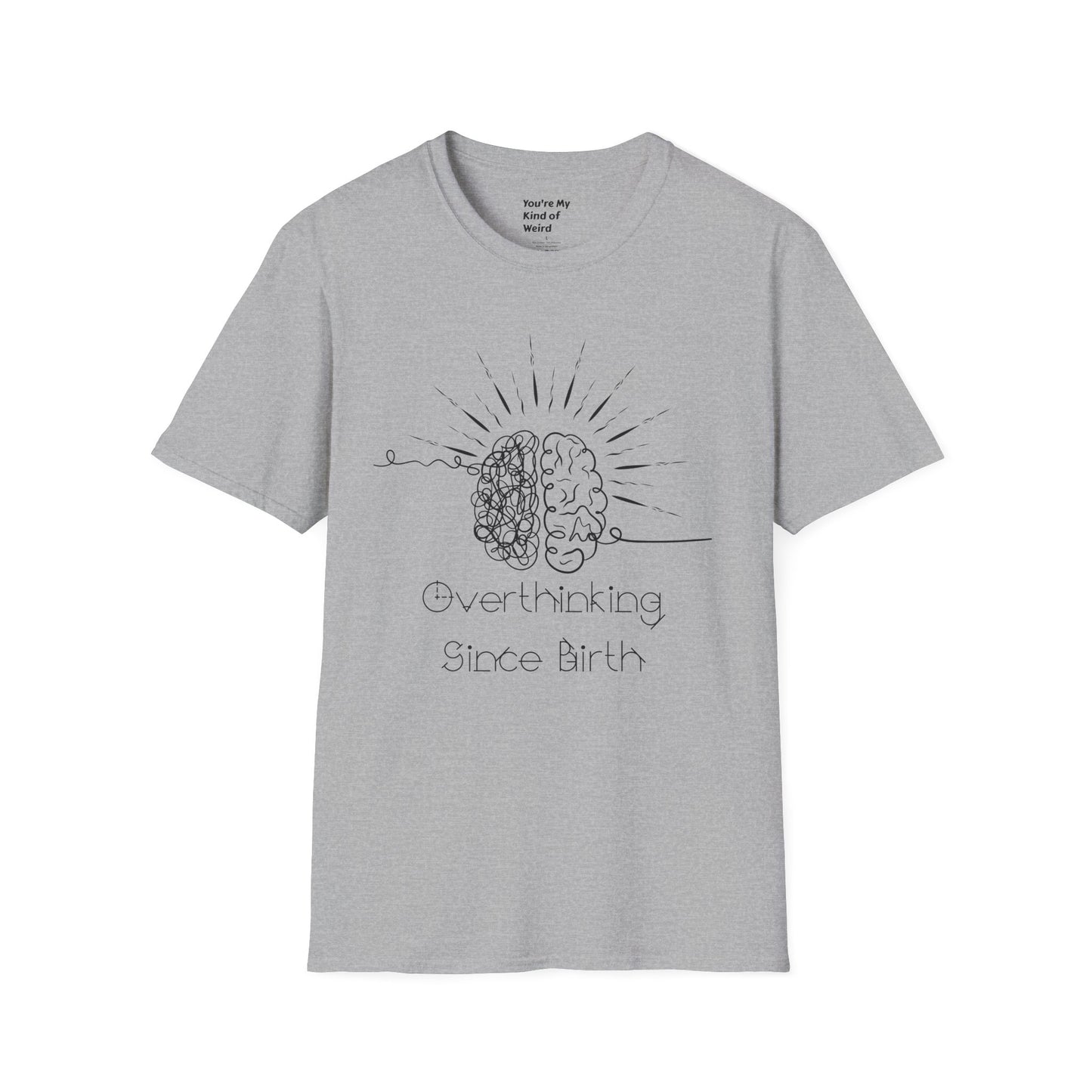 Creative Thinking Unisex T-Shirt, Fun Gift for Overthinkers, Comfortable Casual Wear, Brain Art Tee, Gift for Birthdays or Holidays