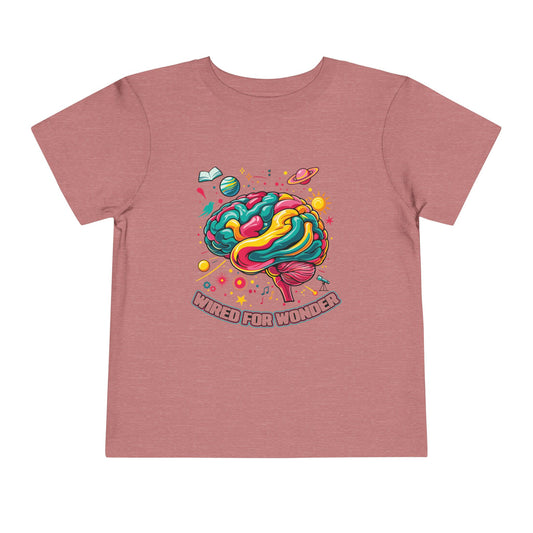 Toddler Tee — 'Wired for Wonder' Colorful Brain Space Graphic - You're My Kind of Weird