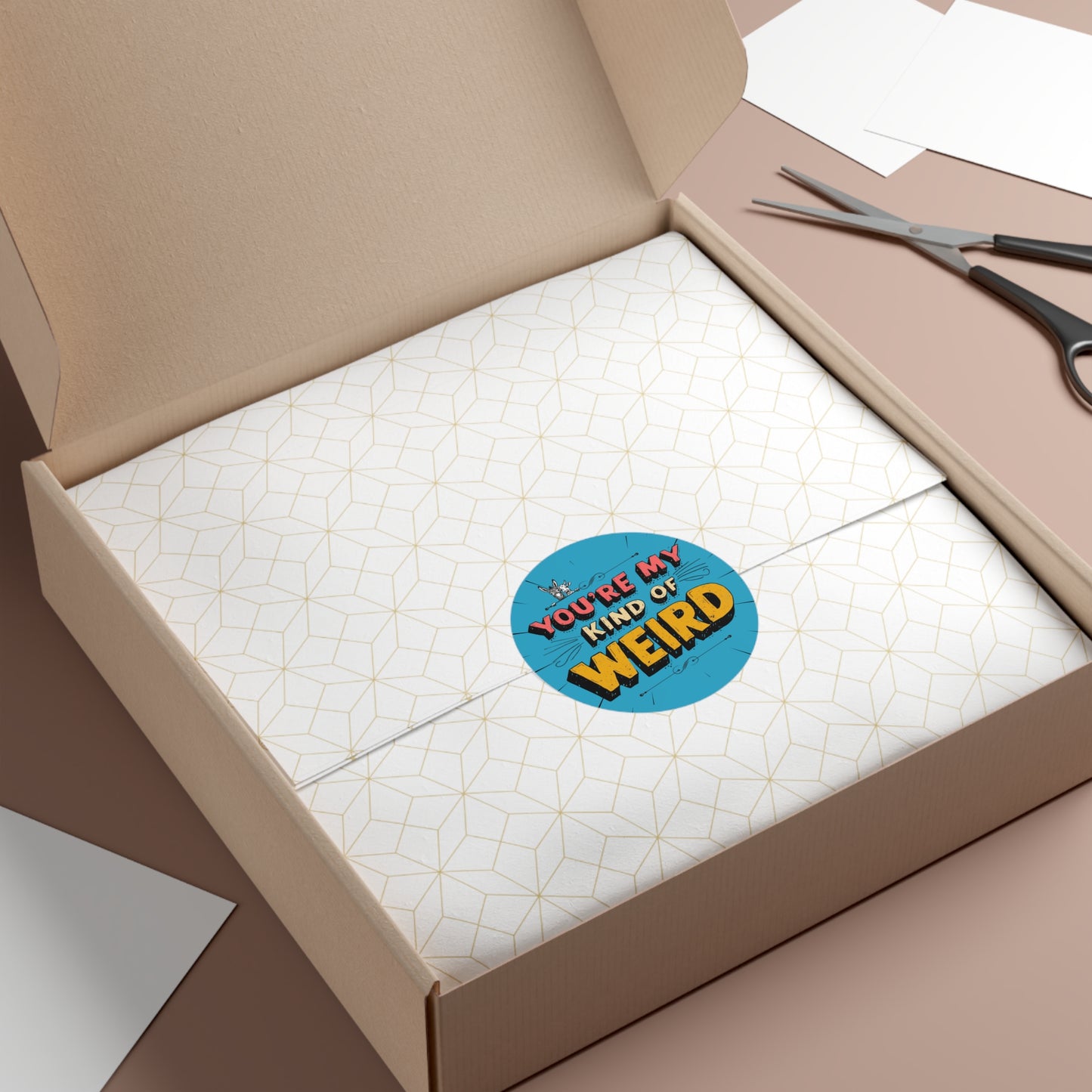 Blue You’re My Kind of Weird Vinyl Sticker – Bold Vintage Graphic, Quirky Decal for Laptops & Water Bottles