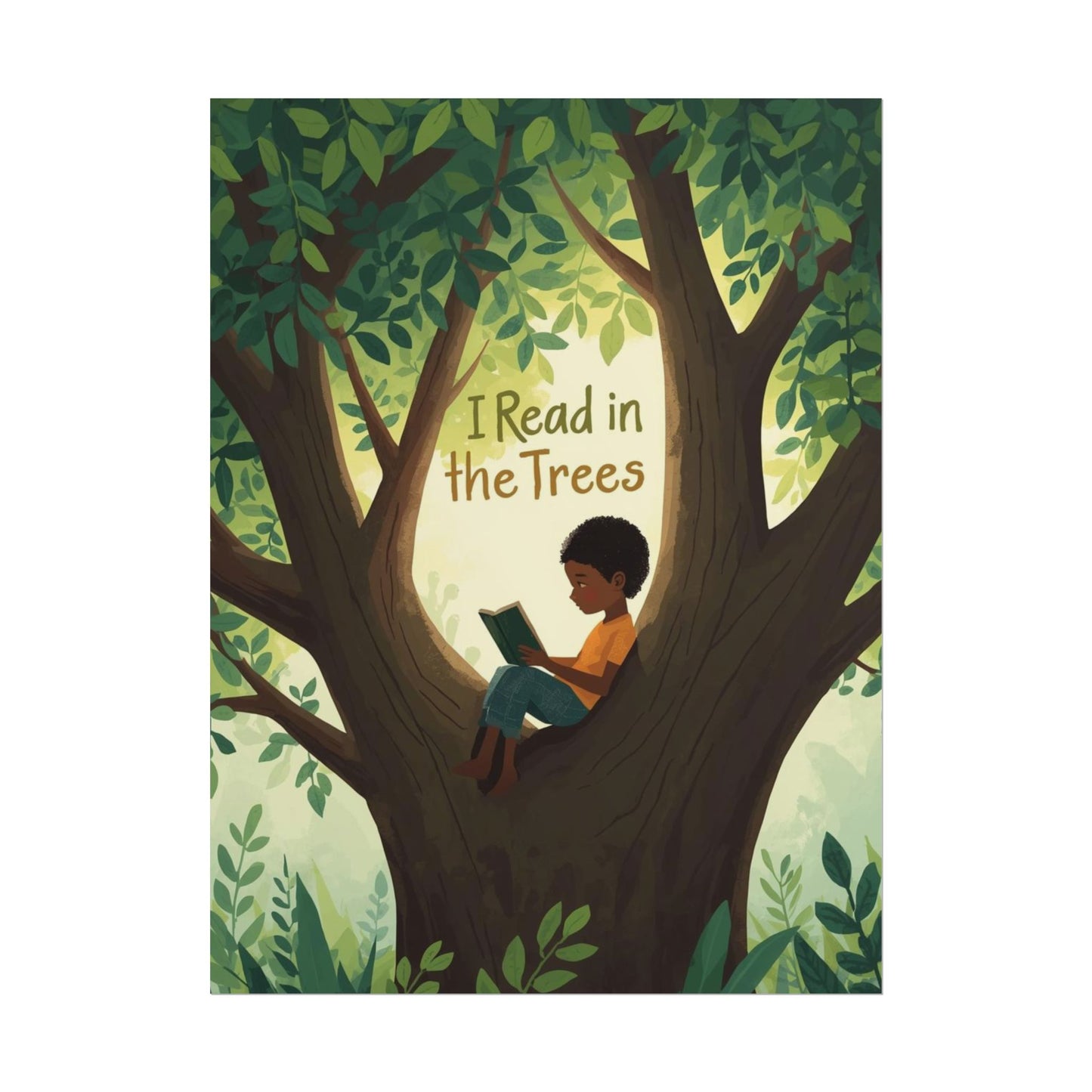 I read in the Trees Poster, Literary Decor, Book Lover Gift, Quirky Wall Art, Reader's Inspiration, Fun Home Decor