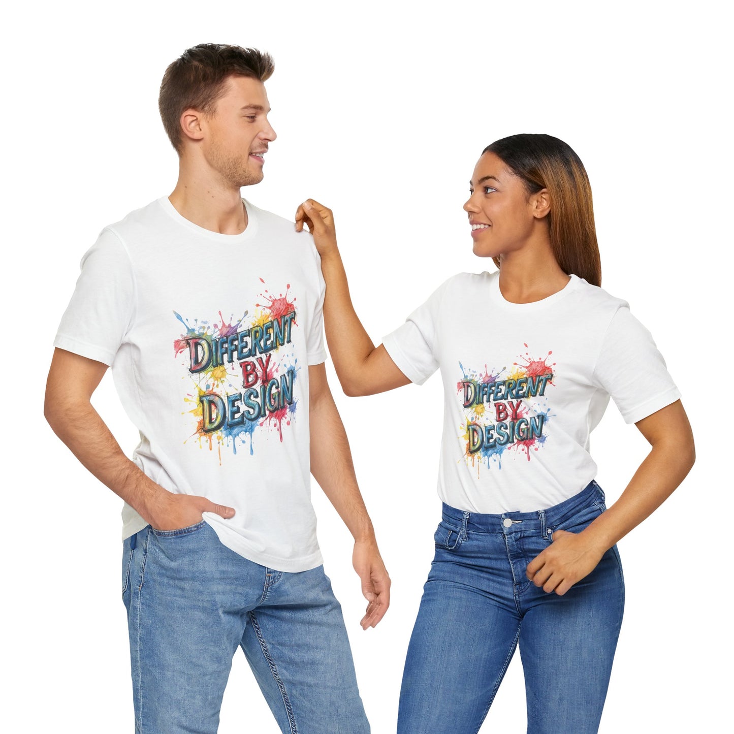 Colorful Different by Design Unisex Tee, Inspirational T-Shirt, Unique Gift for Artists, Creative Expression Apparel, Everyday Wear