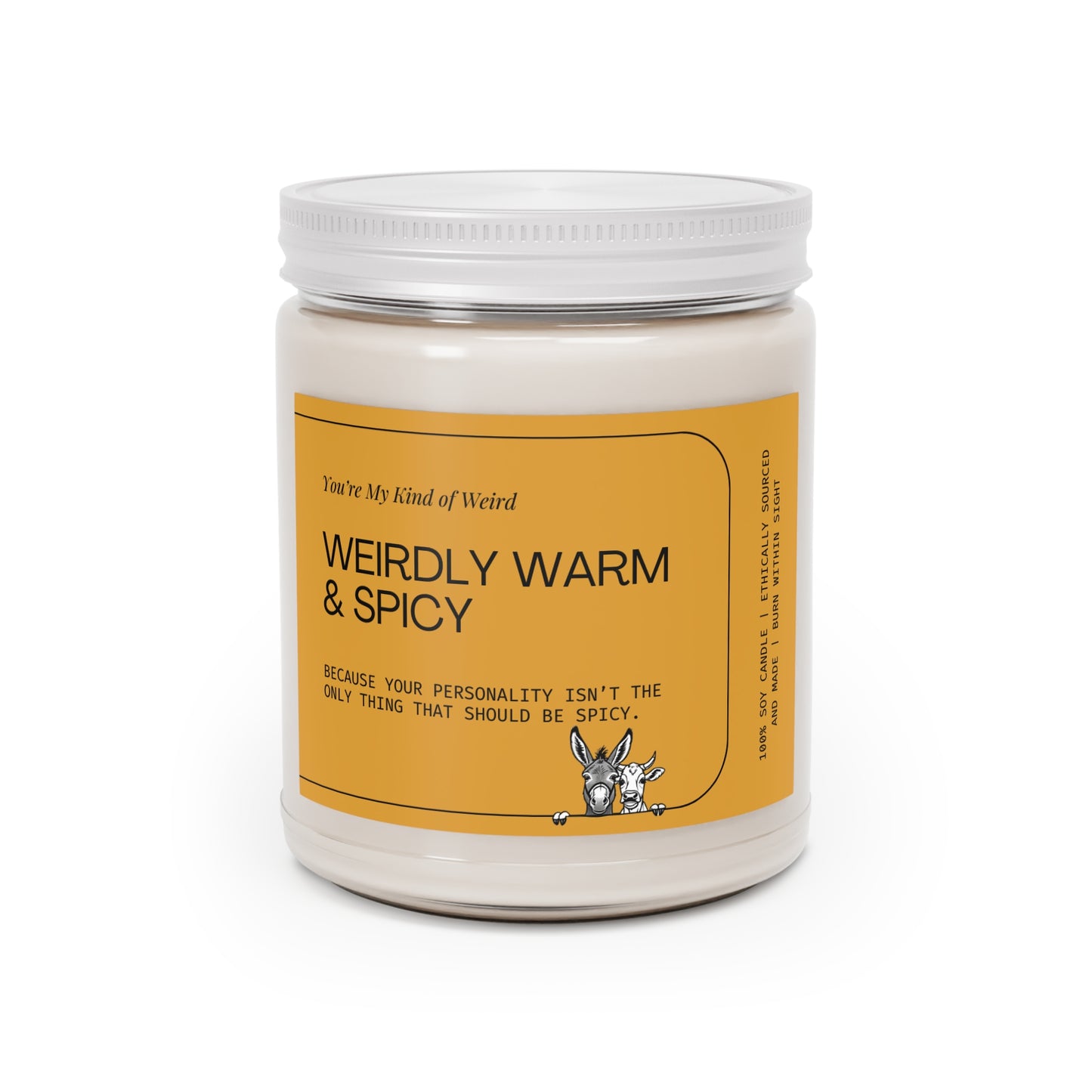 Weirdly Warm & Spicy Soy Candle - Cozy Home Decor, Unique Gift, Self-Care, Aromatherapy, Holiday Celebration