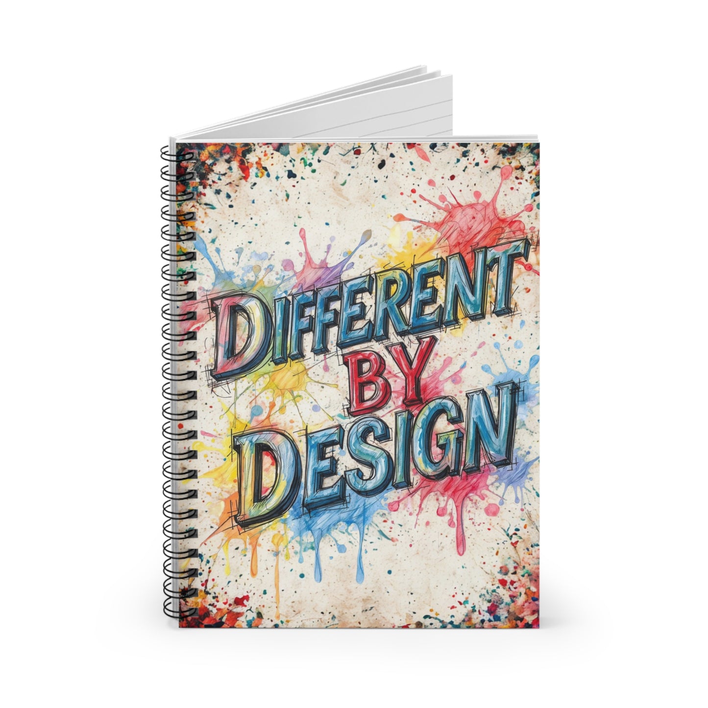 Spiral Notebook - Different By Design | Colorful Ruled Journal, Stationery Gift, Artist Sketchbook, Note-taking, Creative Writing
