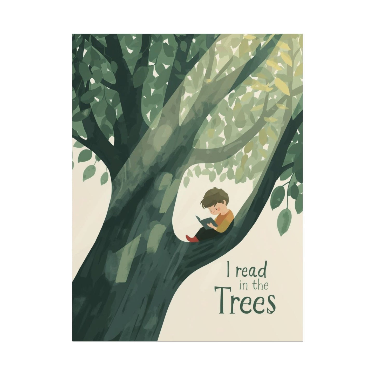 I read in the Trees Poster, Literary Decor, Book Lover Gift, Quirky Wall Art, Reader's Inspiration, Fun Home Decor