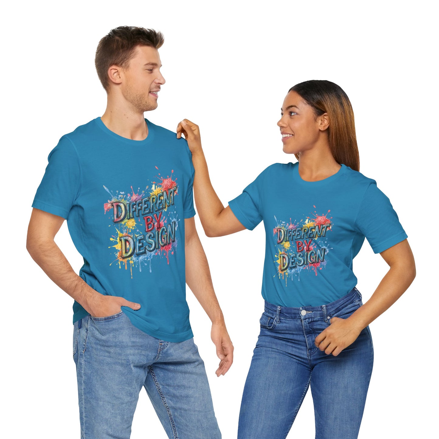 Colorful Different by Design Unisex Tee, Inspirational T-Shirt, Unique Gift for Artists, Creative Expression Apparel, Everyday Wear