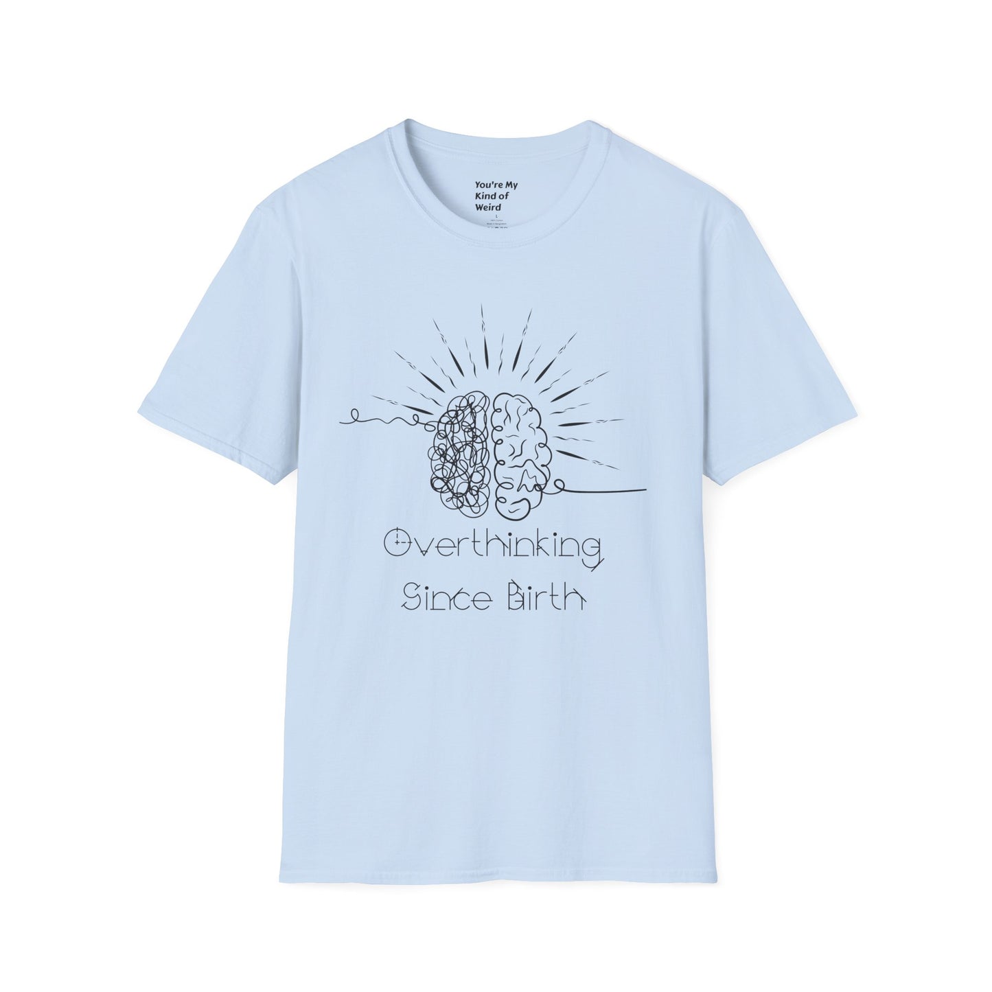 Creative Thinking Unisex T-Shirt, Fun Gift for Overthinkers, Comfortable Casual Wear, Brain Art Tee, Gift for Birthdays or Holidays