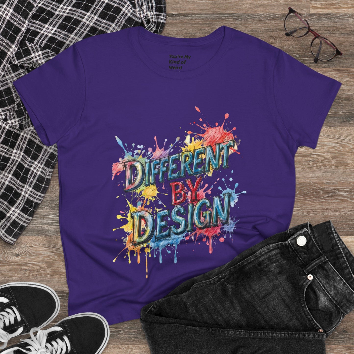 Differently Designed Women's Cotton Tee, Casual T-Shirt for Creative Souls, Statement Tee, Gift for Art Lovers, Unique Style Top