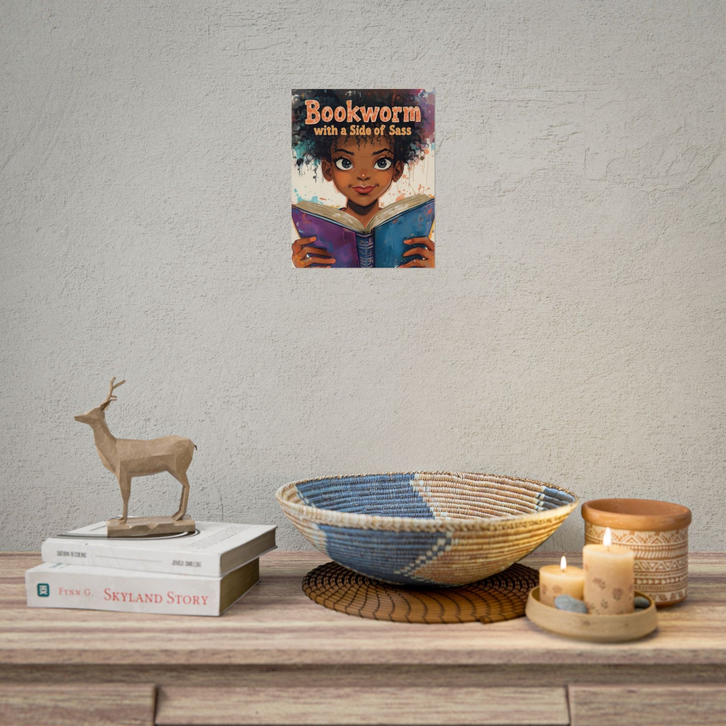 Bookworm with a Side of Sass Poster, Literary Decor, Book Lover Gift, Quirky Wall Art, Reader's Inspiration, Fun Home Decor