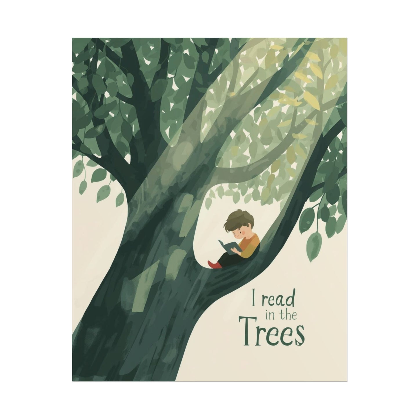 I read in the Trees Poster, Literary Decor, Book Lover Gift, Quirky Wall Art, Reader's Inspiration, Fun Home Decor
