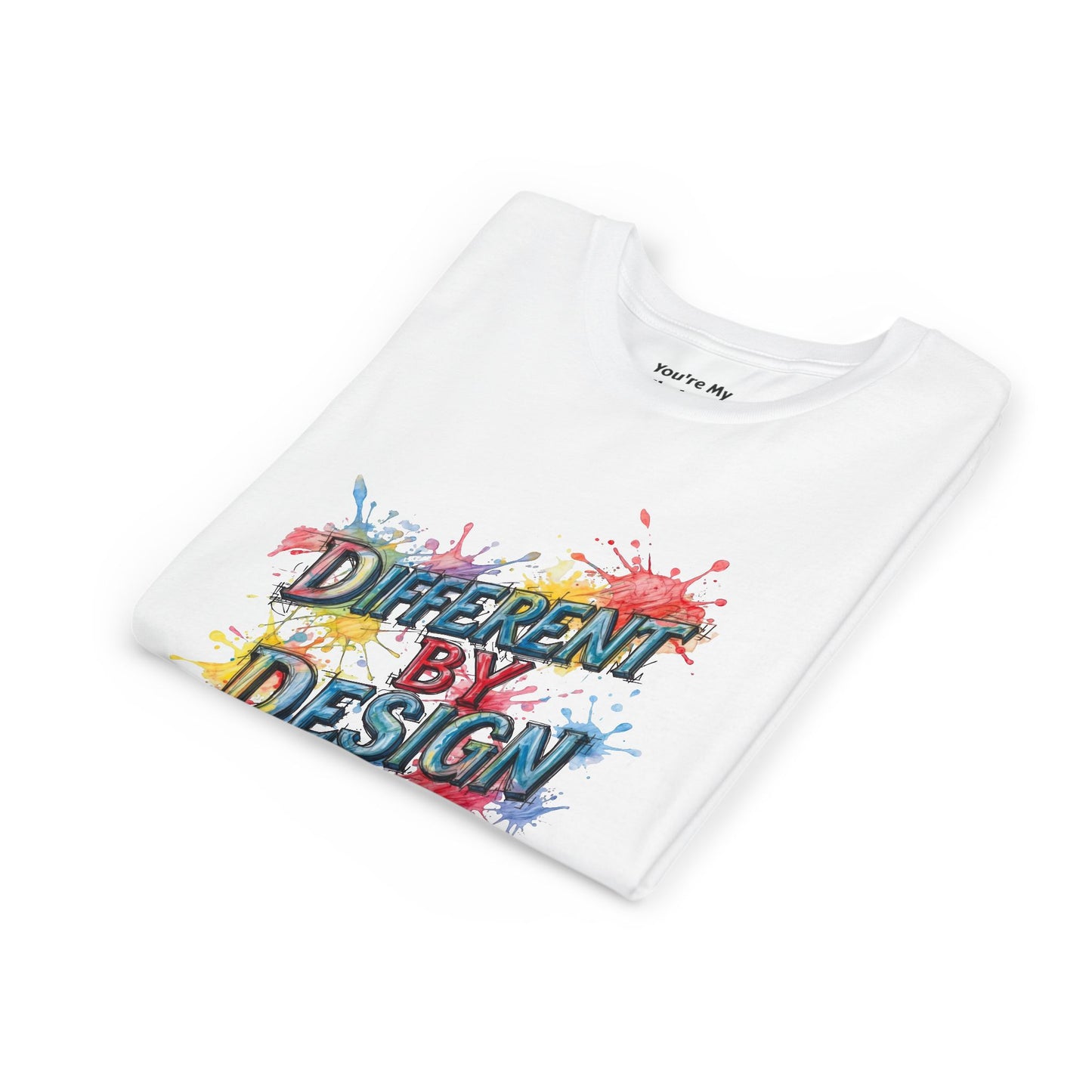 Different by Design Youth Tee - Colorful Graphic Shirt for Kids, Unique Style, Birthday Gift, Fun School Wear, Creative Expression