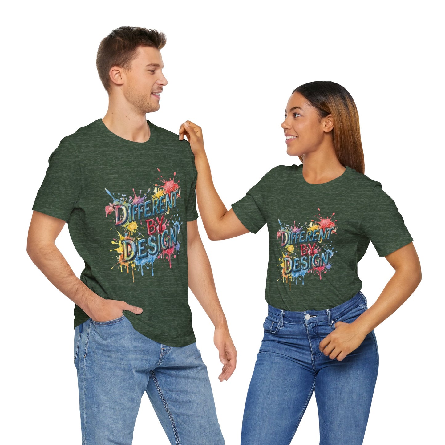 Colorful Different by Design Unisex Tee, Inspirational T-Shirt, Unique Gift for Artists, Creative Expression Apparel, Everyday Wear