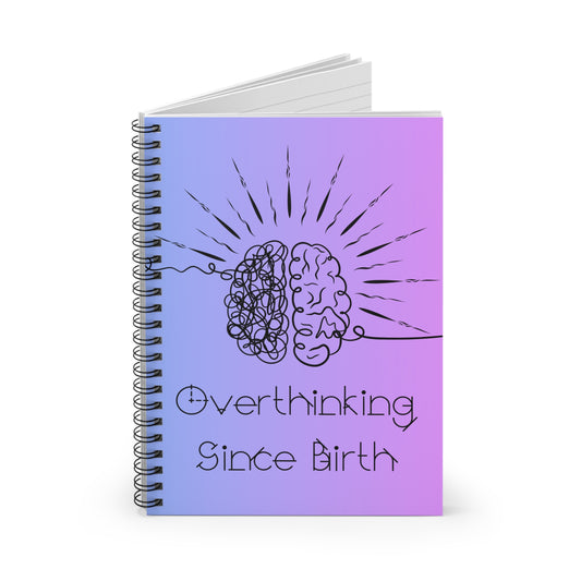 Overthinking Blue and Purple Spiral Notebook - Creative Journal for Writers, Students, and Planners