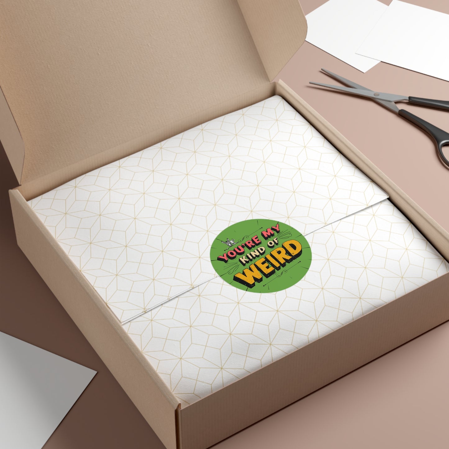 Green You’re My Kind of Weird Vinyl Sticker – Bold Vintage Graphic, Quirky Decal for Laptops & Water Bottles