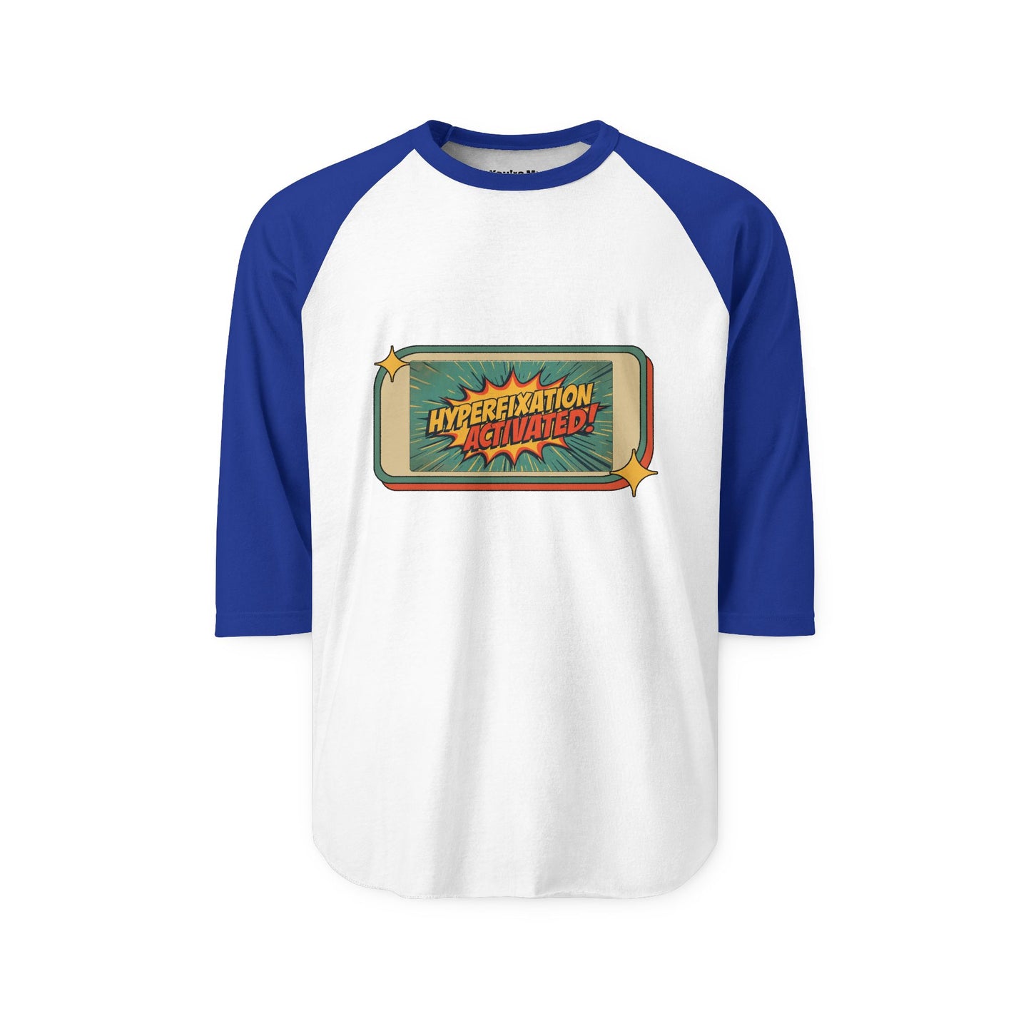Unisex Three-Quarter Sleeve Raglan Shirt - Hyperfixation Elevated, Funny Gamer Tee, Gift for Nerds, Casual Wear, Birthday Celebration Tee