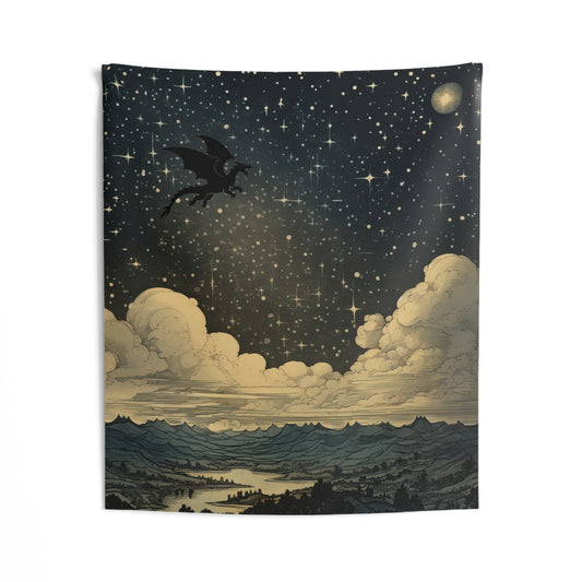 Celestial Dragon Night Sky Tapestry, Fantasy Starry Sky Wall Hanging - You're My Kind of Weird