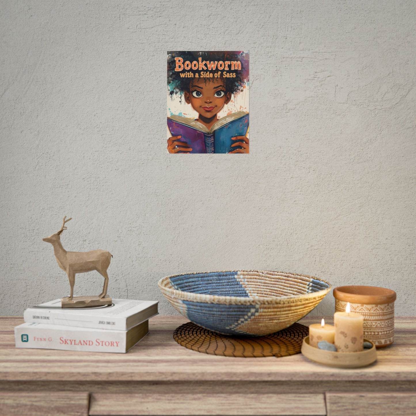 Bookworm with a Side of Sass Poster, Literary Decor, Book Lover Gift, Quirky Wall Art, Reader's Inspiration, Fun Home Decor