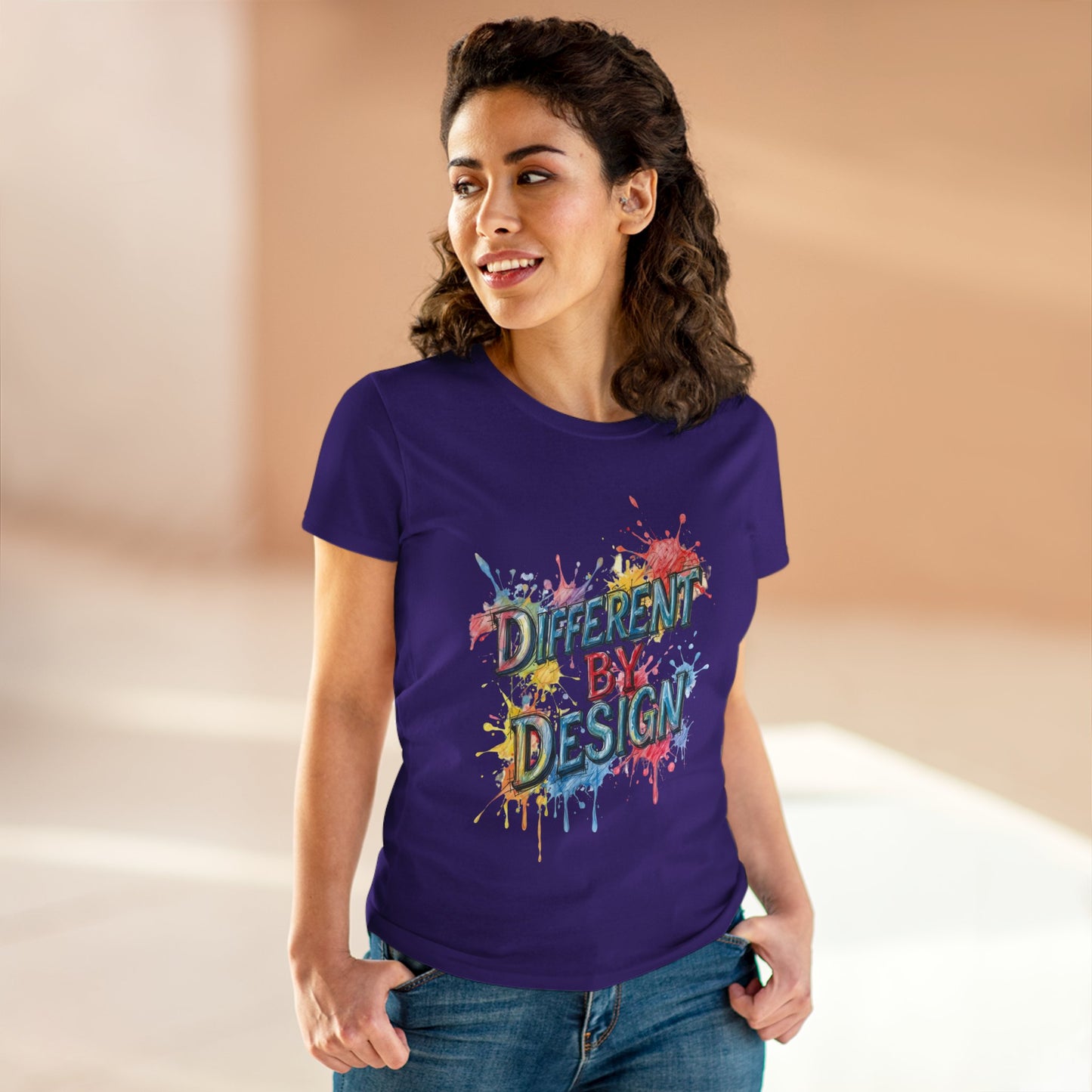 Differently Designed Women's Cotton Tee, Casual T-Shirt for Creative Souls, Statement Tee, Gift for Art Lovers, Unique Style Top