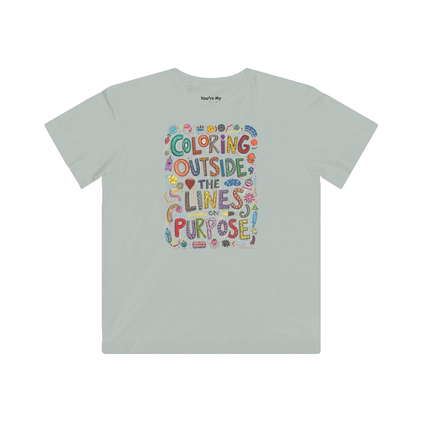 Coloring Outside the Lines Kids Fine Jersey Tee, Fun Shirt for Creative Kids, Art Inspired Tee, Gift for Young Artists, Playful Graphic Tee