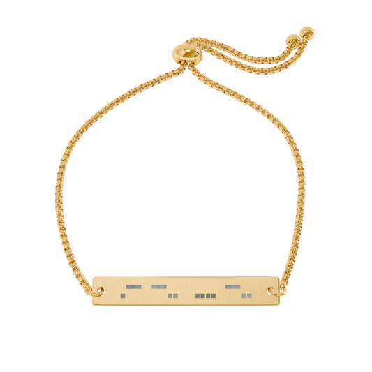 ADHD Neurodiverse Morse Code Bracelet – Adjustable Gold Bar Bracelet, Hypoallergenic - You're My Kind of Weird