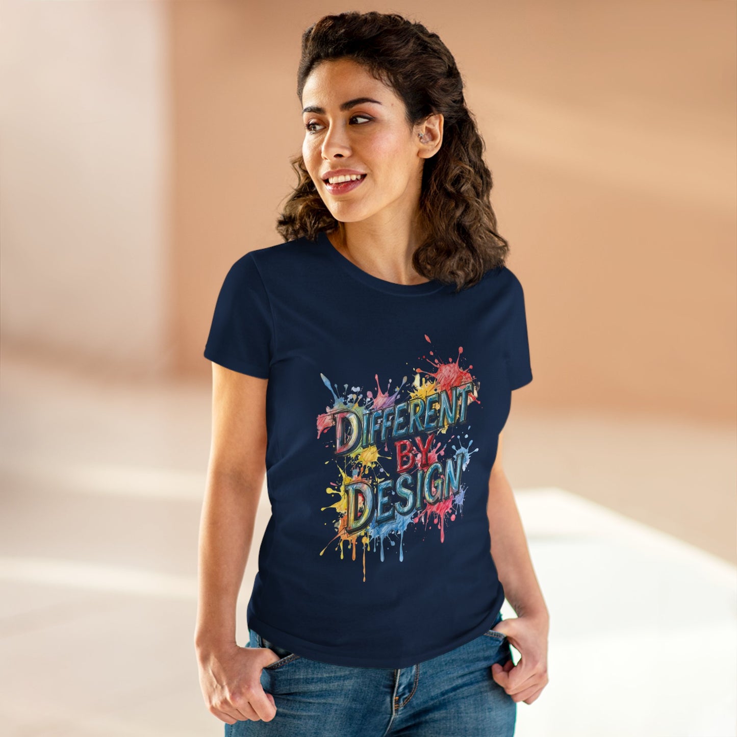 Differently Designed Women's Cotton Tee, Casual T-Shirt for Creative Souls, Statement Tee, Gift for Art Lovers, Unique Style Top