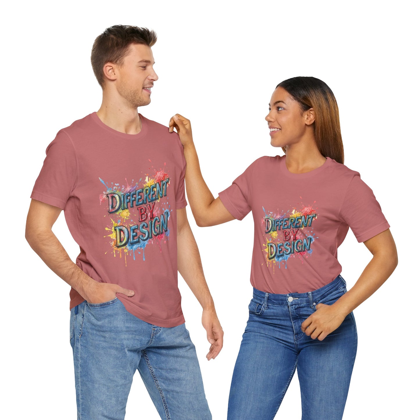 Colorful Different by Design Unisex Tee, Inspirational T-Shirt, Unique Gift for Artists, Creative Expression Apparel, Everyday Wear