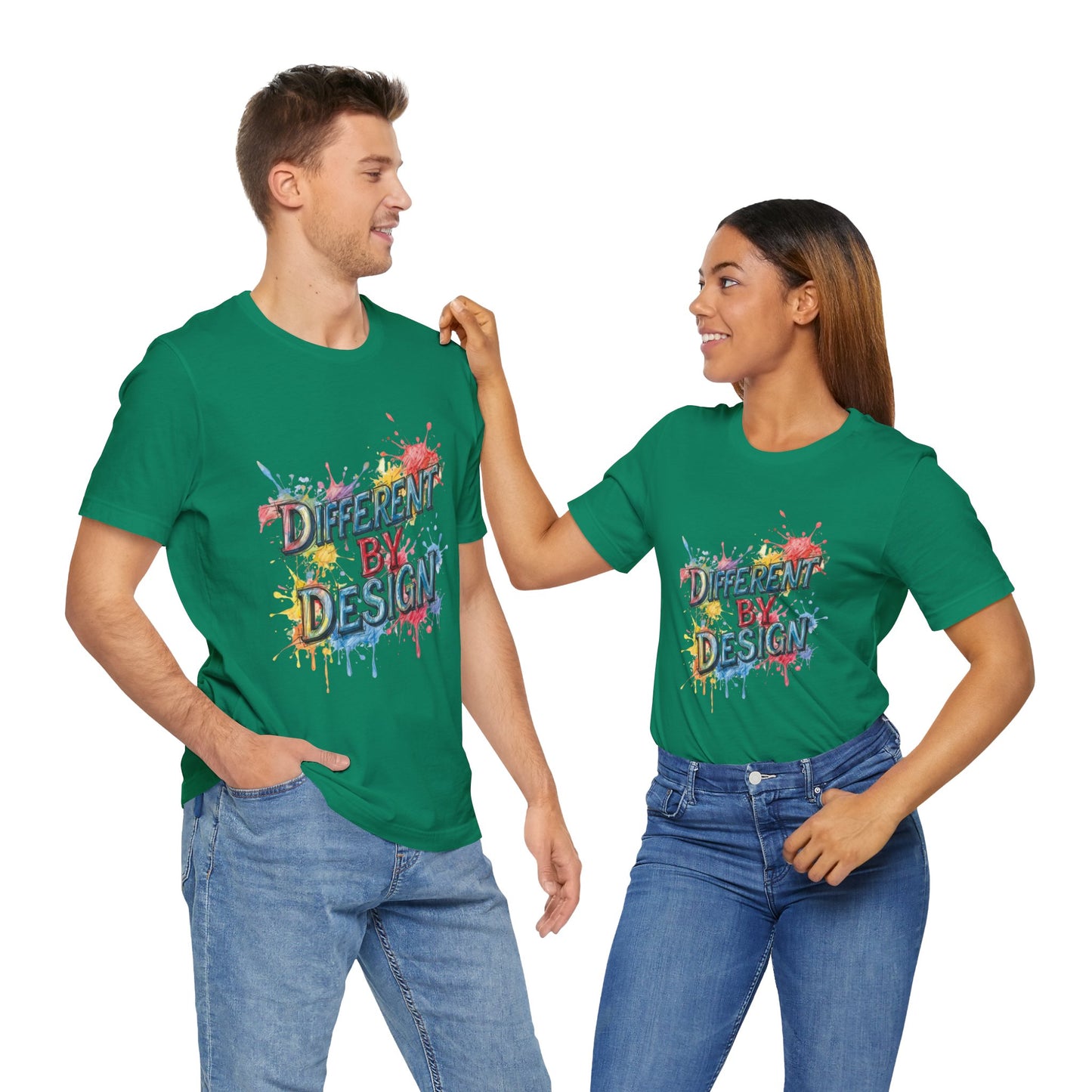 Colorful Different by Design Unisex Tee, Inspirational T-Shirt, Unique Gift for Artists, Creative Expression Apparel, Everyday Wear