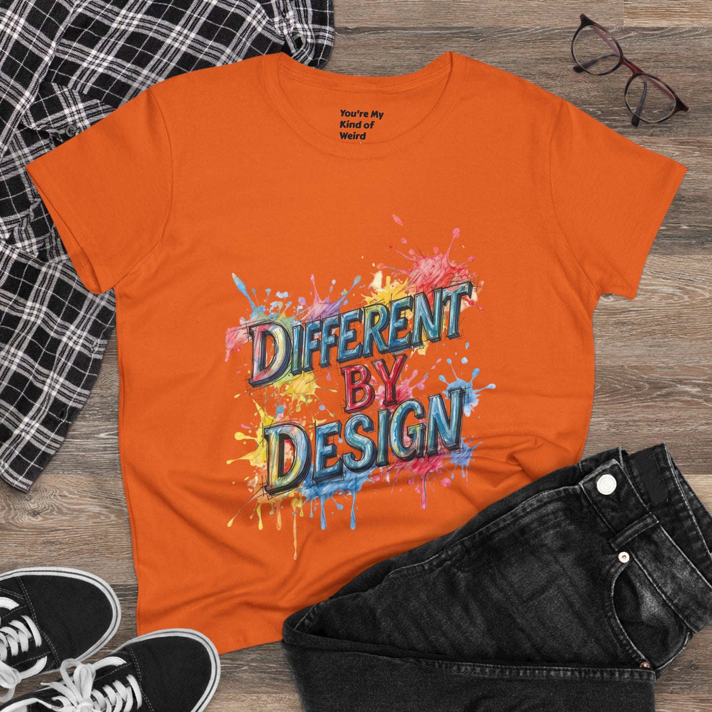 Differently Designed Women's Cotton Tee, Casual T-Shirt for Creative Souls, Statement Tee, Gift for Art Lovers, Unique Style Top