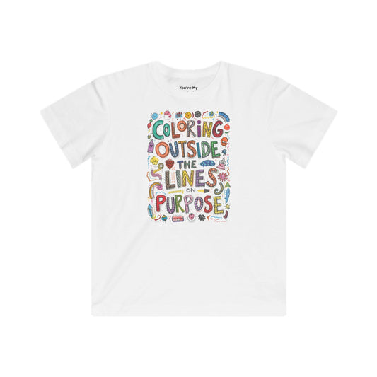 Coloring Outside the Lines Kids Fine Jersey Tee, Fun Shirt for Creative Kids