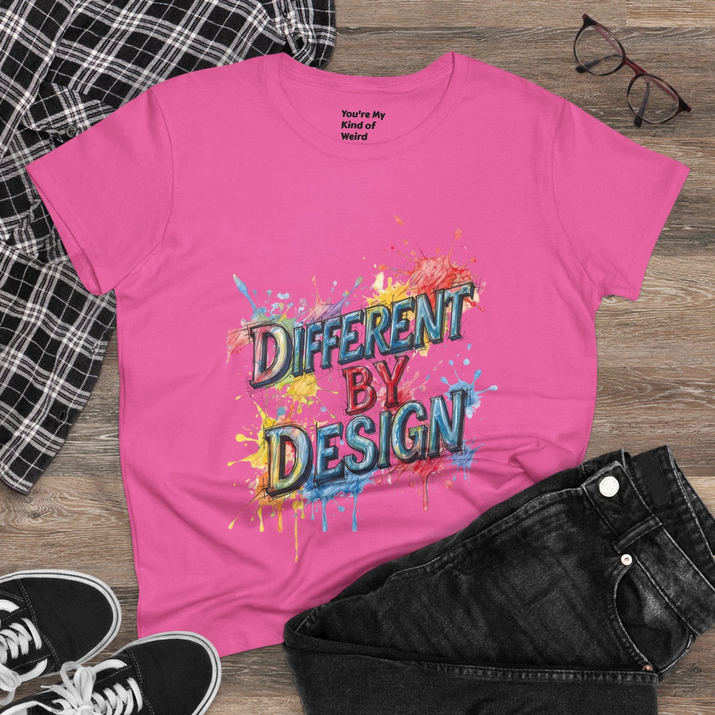 Differently Designed Women's Cotton Tee, Casual T-Shirt for Creative Souls, Statement Tee, Gift for Art Lovers, Unique Style Top