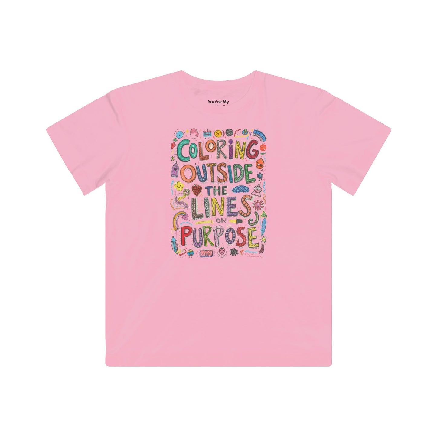 Coloring Outside the Lines Kids Fine Jersey Tee, Fun Shirt for Creative Kids, Art Inspired Tee, Gift for Young Artists, Playful Graphic Tee