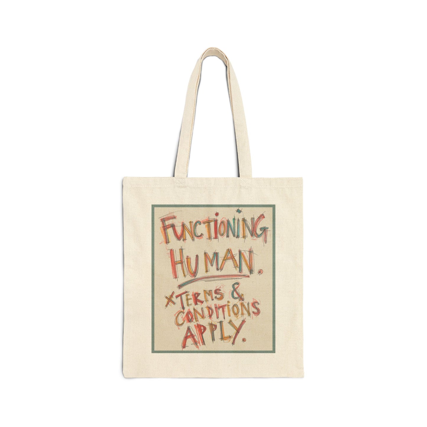 Humorous Cotton Canvas Tote Bag | Functioning Human, Eco-Friendly Bag, Inspirational Gift, Shopping Tote, Everyday Use