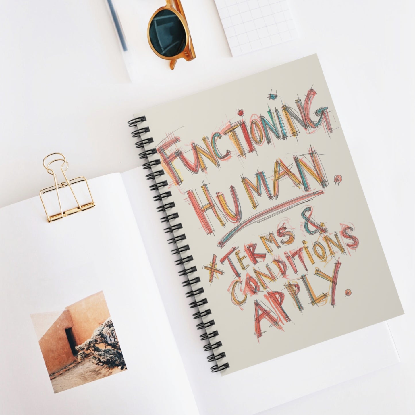 Colorful Spiral Notebook - Functioning Human, Fun Journal - You're My Kind of Weird Paper products