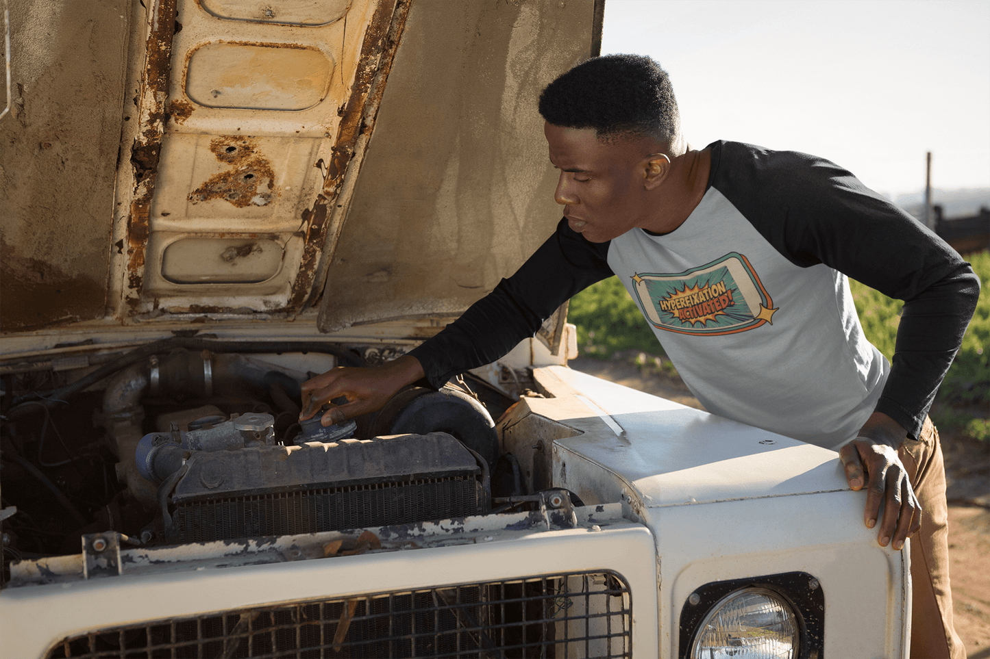 Hyperfixation Activated Unisex Three-Quarter Sleeve Raglan Shirt - You're My Kind of Weird Long-sleeve