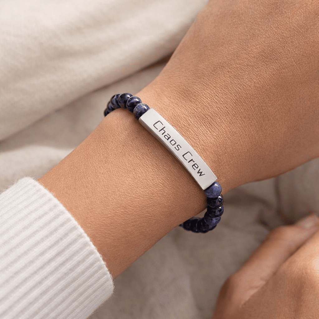 Chaos Crew: Engraved Natural Stone Stretch Bracelet - You're My Kind of Weird