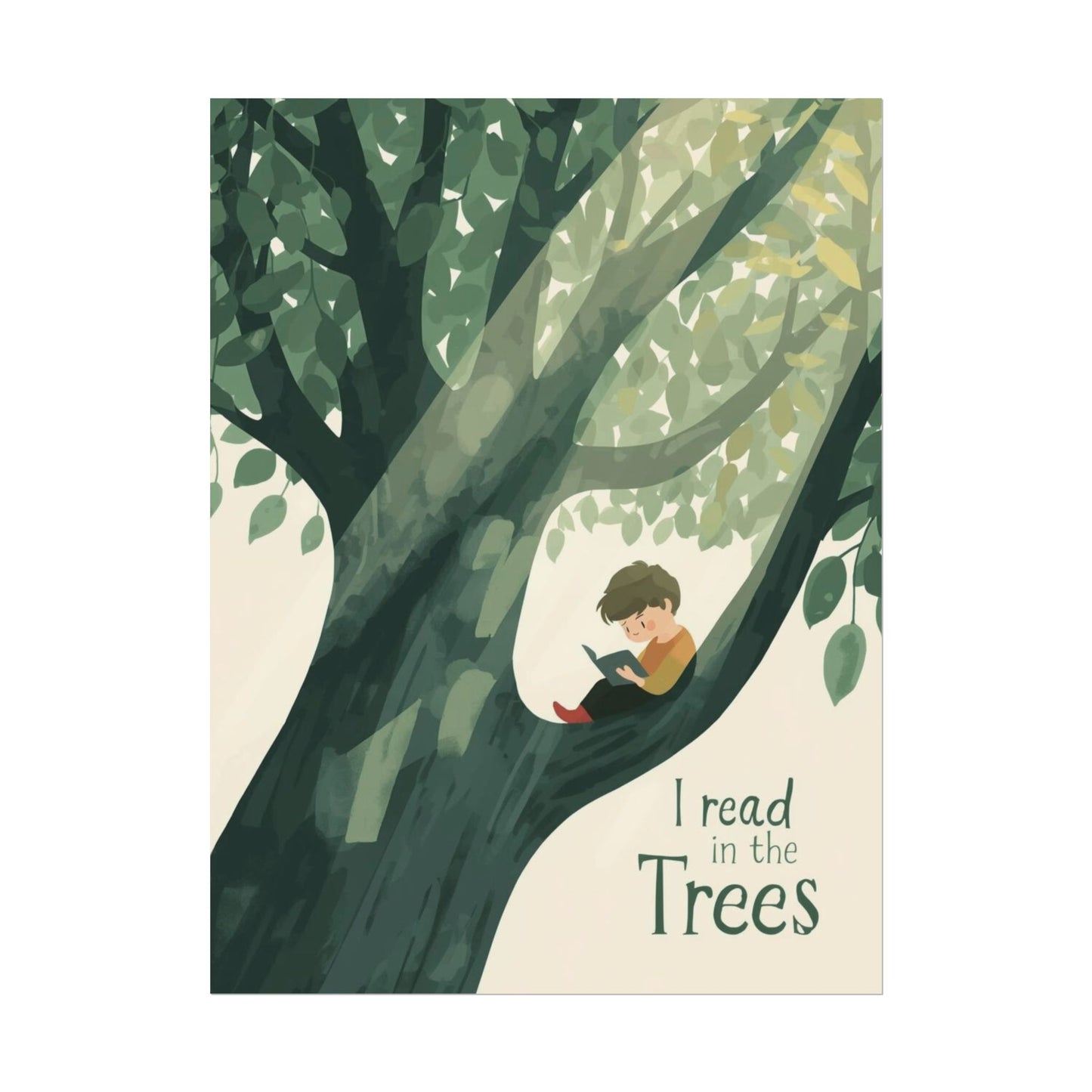 I read in the Trees Poster, Literary Decor, Book Lover Gift, Quirky Wall Art, Reader's Inspiration, Fun Home Decor