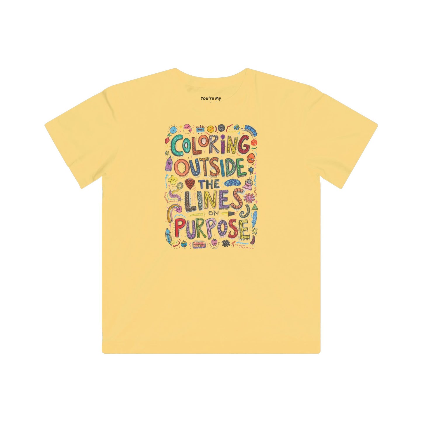 Coloring Outside the Lines Kids Fine Jersey Tee, Fun Shirt for Creative Kids, Art Inspired Tee, Gift for Young Artists, Playful Graphic Tee