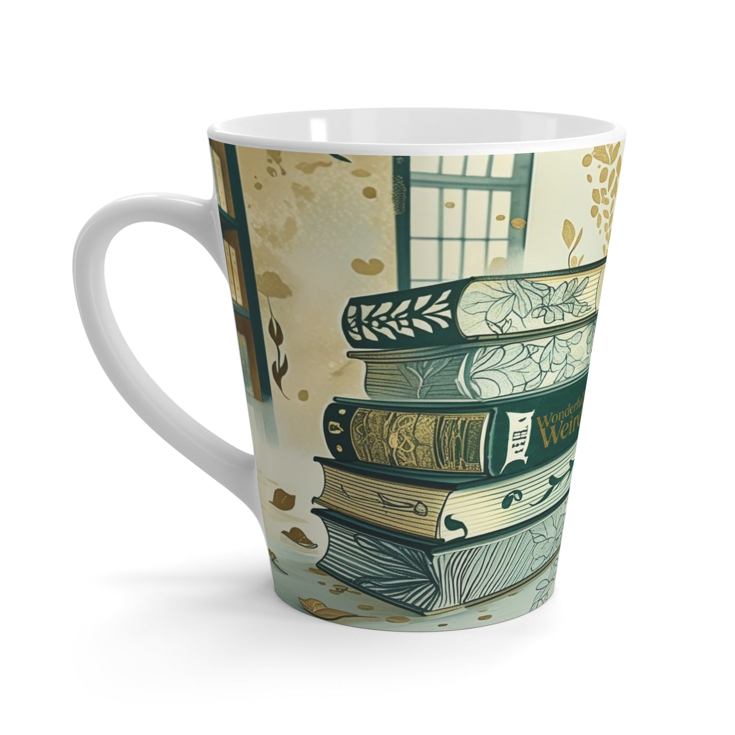 Whimsical Latte Mug: Perfect Gift for Book Lovers, Cozy Drinks, Home Decor, Unique Gifts for Readers, Wonderful Weird Design