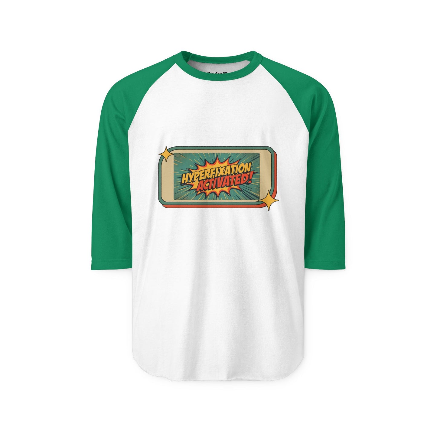Unisex Three-Quarter Sleeve Raglan Shirt - Hyperfixation Elevated, Funny Gamer Tee, Gift for Nerds, Casual Wear, Birthday Celebration Tee