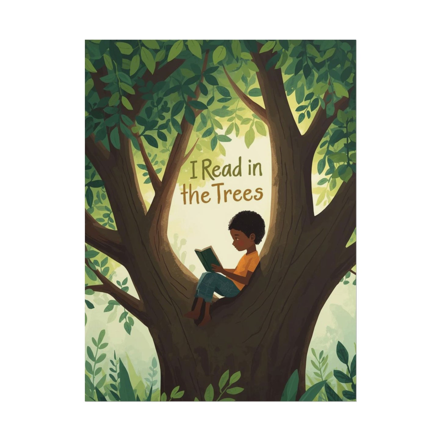I read in the Trees Poster, Literary Decor, Book Lover Gift, Quirky Wall Art, Reader's Inspiration, Fun Home Decor