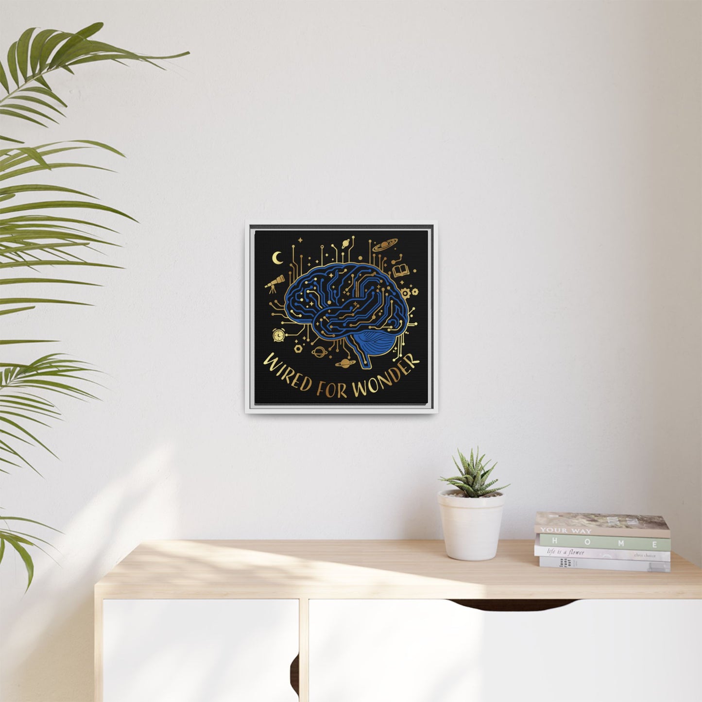 Framed Matte Canvas - "Wired for Wonder" Brain Art - You're My Kind of Weird