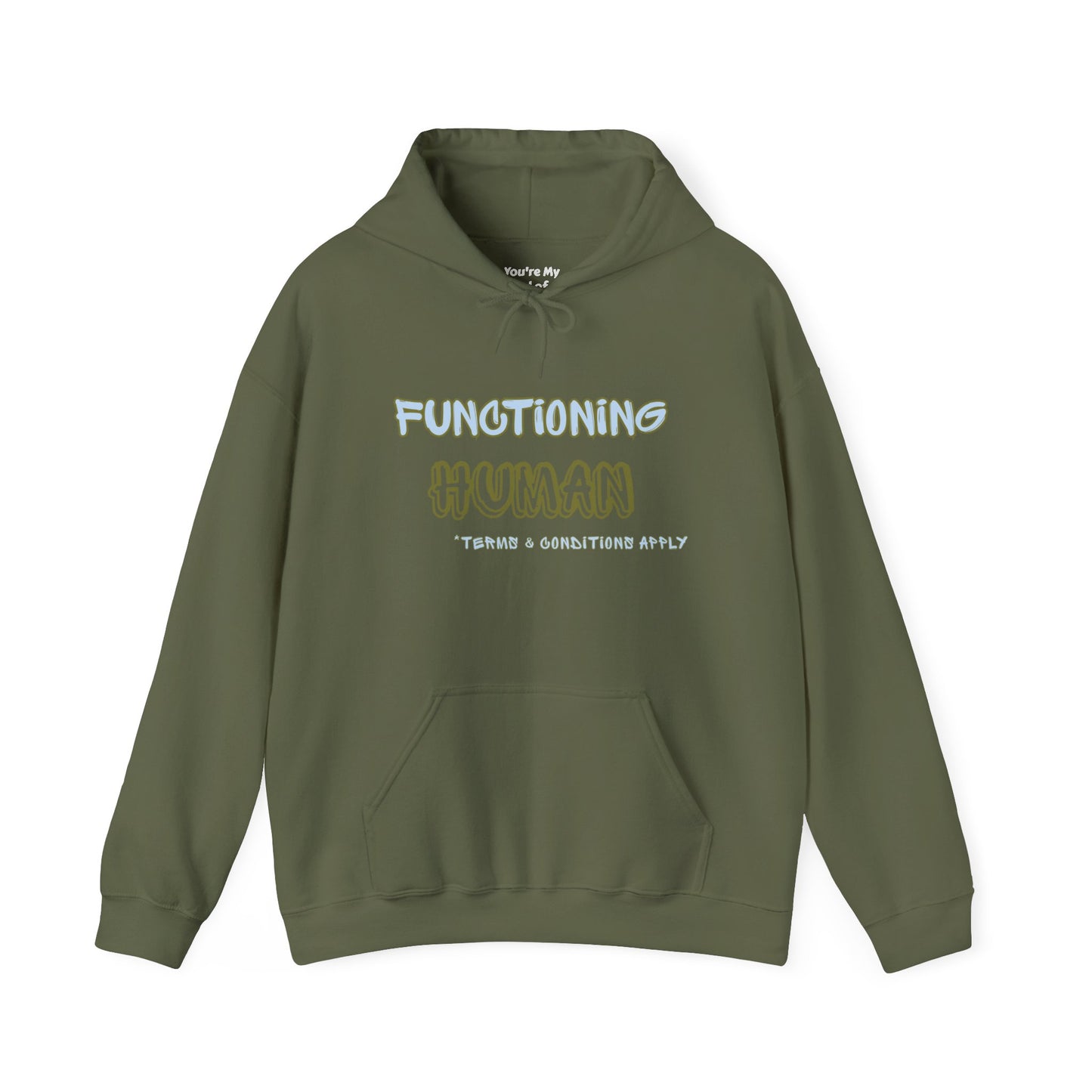 "Functioning Human" Unisex College Hoodie, Funny Sweatshirt, Campus Apparel, Perfect Gift for Students, College Life, Cozy Hoodie