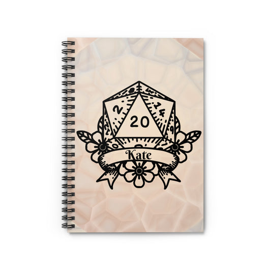 D20 Floral Crest Spiral Notebook | Personalized Ruled Journal - You're My Kind of Weird