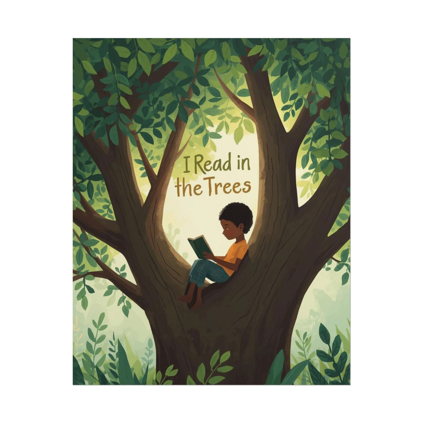 I read in the Trees Poster, Literary Decor, Book Lover Gift, Quirky Wall Art, Reader's Inspiration, Fun Home Decor