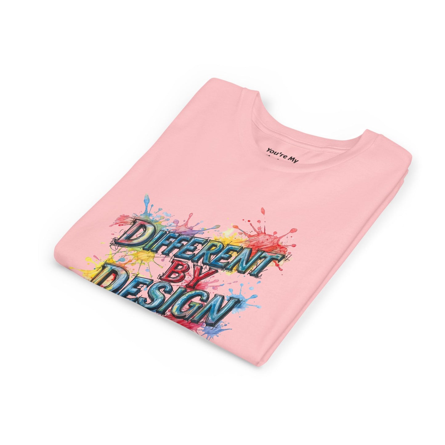 Different by Design Youth Tee - Colorful Graphic Shirt for Kids, Unique Style, Birthday Gift, Fun School Wear, Creative Expression